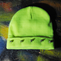 Highlighter Yellow Spiked Beanie - Thumbnail 2