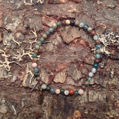 Jasper and Moss Agate Round Staccker