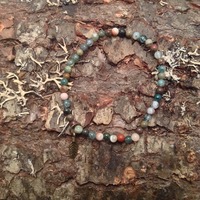 Jasper and Moss Agate Round Staccker - Thumbnail 1