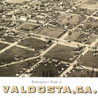Valdosta, Georgia in 1885 - Bird's Eye View Map, Aerial, Panorama, Vintage, Antique, Reproduction, Giclée, Fine Art, Wall Art, History - Thumbnail 1