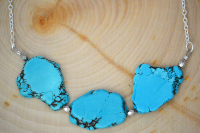 Turquoise Howlite Statement Necklace 