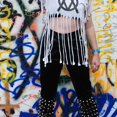 Spiked leather pants