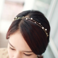 Korean diamond and pearl hair band - Thumbnail 3