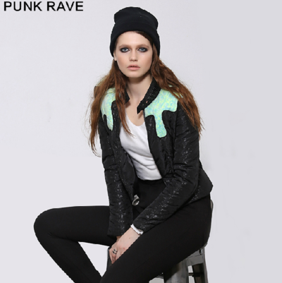 PUNK RAVE GLOW IN DARK BLACK AUTUMN JACKET PY-128