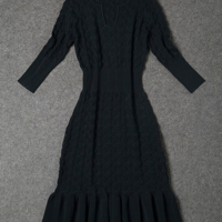 V NECK FISHTAIL AUTUMN SLIM STRETCH WOMEN DRESS - Thumbnail 3