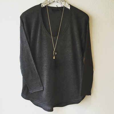 Charcoal knit top - Thumbnail 3