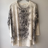 Snake Skin Print Knit Top - Thumbnail 2