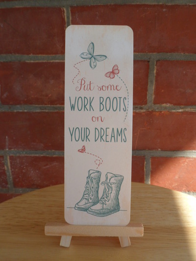 "Work Boots" 2x6 inch bookmark