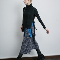 PUNK RAVE FABRIC STITCHED LONG SKIRT PQ-080 - Thumbnail 2