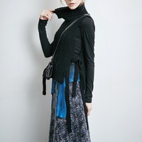 PUNK RAVE FABRIC STITCHED LONG SKIRT PQ-080 - Thumbnail 3