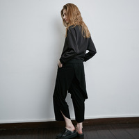 PUNK RAVE SKULL FIGURED BLACK SWEATSHIRT PT-085 - Thumbnail 1