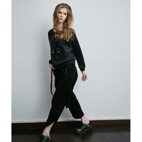 PUNK RAVE SKULL FIGURED BLACK SWEATSHIRT PT-085 - Thumbnail 4