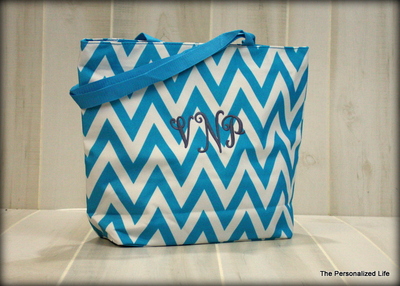 Zippered Chevron Tote Bag