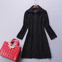 EUROPEAN STYLE ELEGANT SEXY LONG SLEEVED SLIM BLACK DRESS - Thumbnail 3