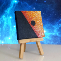 Mercury Retrograde in Virgo III | Acrylic on Canvas | 3"x3" Original Pocket Painting - Thumbnail 4