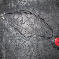 Black Widow Spider Web Necklace in Red and Black  - Thumbnail 1