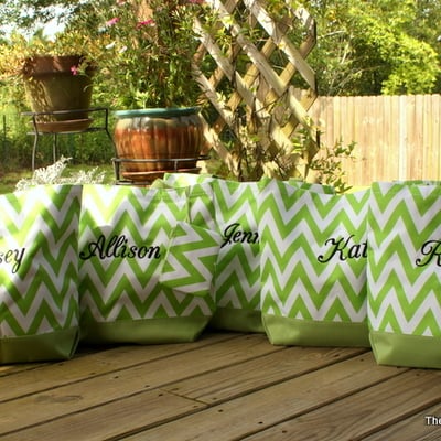 Set of 5 printed tote bags