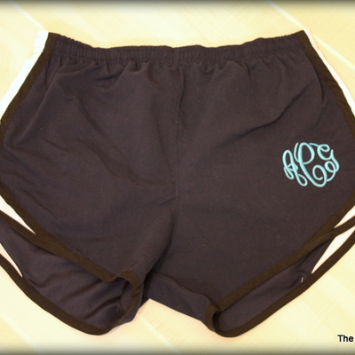 Monogrammed running shorts