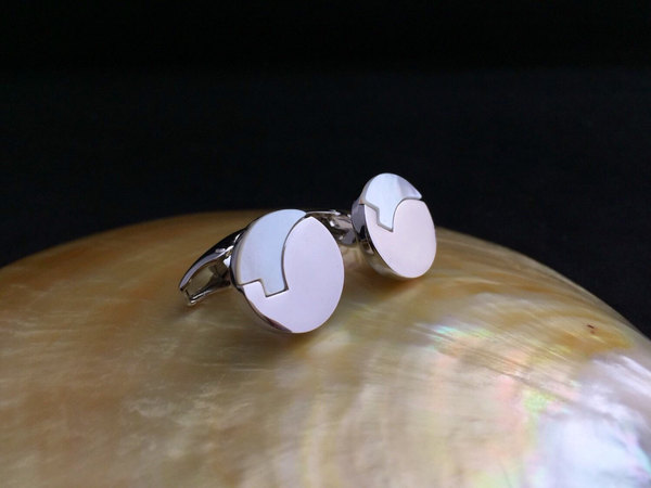 Mother of Pearl Cufflinks, Wedding Cufflinks with Mother of Pearl inlay, Mens Cufflinks, Unique Cufflinks
