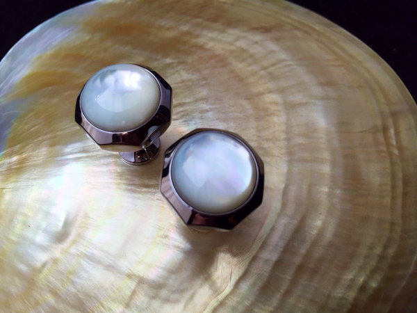 Mother of Pearl Cufflinks, Wedding Cufflinks with Mother of Pearl inlay, Mens Cufflinks, Unique Cufflinks