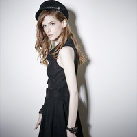 PUNK RAVE BLACK SILK PARTY DRESS PQ-089 - Thumbnail 3