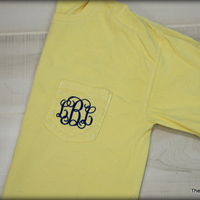 Comfort Colors Monogrammed Pocket T-Shirt - Thumbnail 1