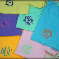 Comfort Colors Monogrammed Pocket T-Shirt - Thumbnail 3