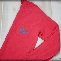 Comfort Colors Long Sleeve Monogrammed Pocket T-Shirt - Thumbnail 1