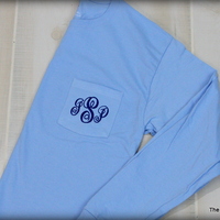 Monogrammed Long Sleeve Pocket T-Shirt - Thumbnail 1