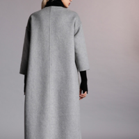 NEWBEFORE DARK GREEN AND GREY REVERSIBLE WOOLEN WINTER COAT T8801E3508 - Thumbnail 1