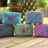 Set of 5 Chevron Cosmetic Bags - Thumbnail 2