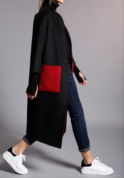 NEWBEFORE RED AND BLACK REVERSIBLE WOOLEN T8801E3508