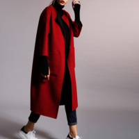 NEWBEFORE RED AND BLACK REVERSIBLE WOOLEN T8801E3508 - Thumbnail 1