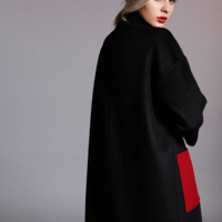 NEWBEFORE RED AND BLACK REVERSIBLE WOOLEN T8801E3508 - Thumbnail 3