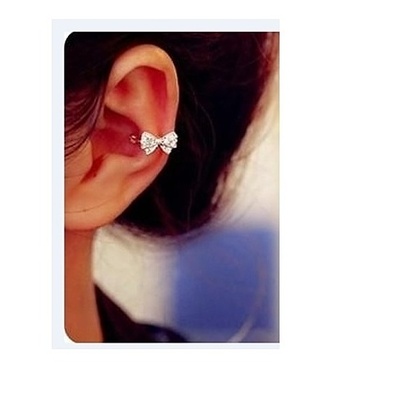 Crystal bow ear cuff - Thumbnail 1