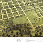 Bloomington, Illinois in 1867 - Bird's Eye View, Map, Aerial, Panorama, Vintage, Antique, Reproduction, Giclée, Fine Art, Wall Art, History-1