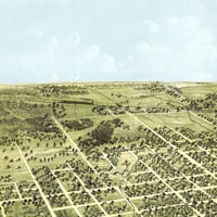 Bloomington, Illinois in 1867 - Bird's Eye View, Map, Aerial, Panorama, Vintage, Antique, Reproduction, Giclée, Fine Art, Wall Art, History - Thumbnail 4
