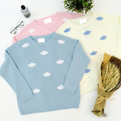 Sweet blue sky white clouds pullovers