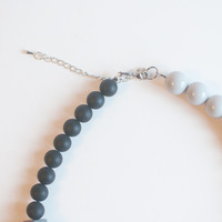 Glass Geometric Wood Necklace NL0957 - Thumbnail 4