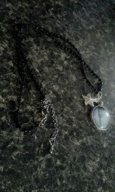 Nautical Seahorse Pendant & Starfish Charm Beaded Necklace