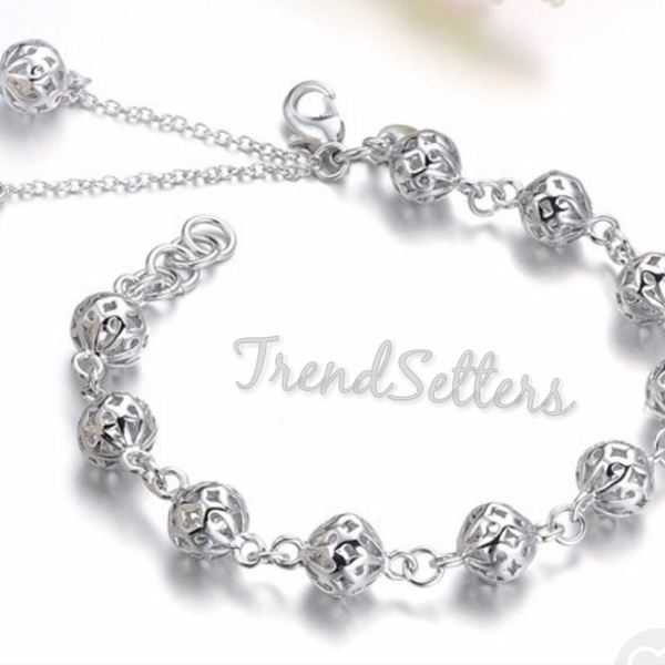Charm Bracelet For Women 925 Silver Classic Hollow Balls Silver Bracelets 