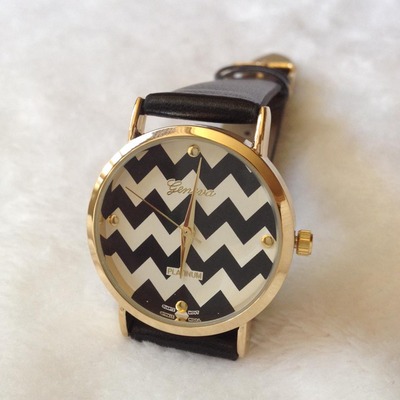 Black chevron watch