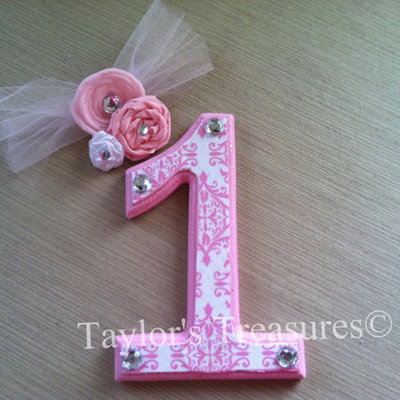 Taylors treasures - 1st 2nd 3rd birthday photo prop - cake topper - cake smash - can be done in any pattern or theme - perfect for photo