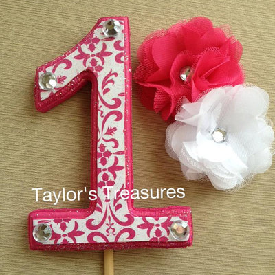 Taylors treasures - 1st 2nd 3rd birthday photo prop - cake topper - cake smash - can be done in any pattern or theme - perfect for photo