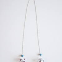 Patterned Glass Beads Necklace NL0951 - Thumbnail 1