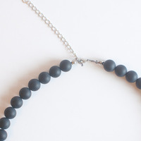 Green Blue Wooden Statement Necklace NL0923 - Thumbnail 4