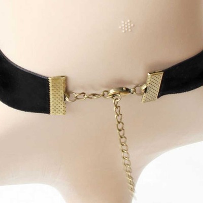 Black vintage lace victorian goth cocktail party bridal necklace set