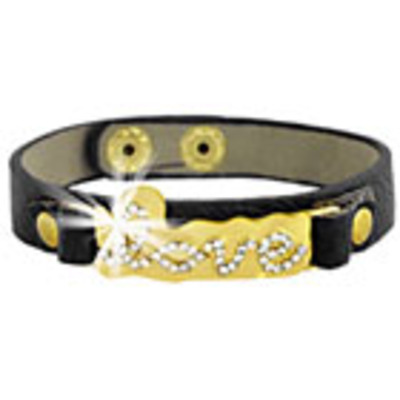 Rhinestone accent love bracelet