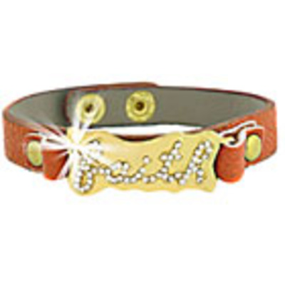  rhinestone accent faith bracelet