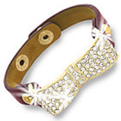  rhinestone bow accented bracelet